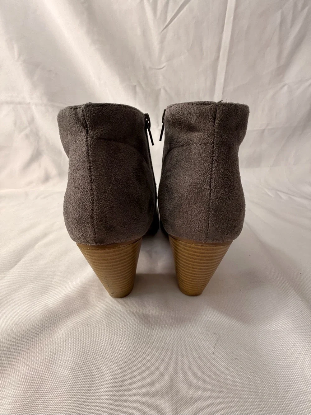 Maurices Charcoal Suede-Look Ankle Booties with Buckle Accent